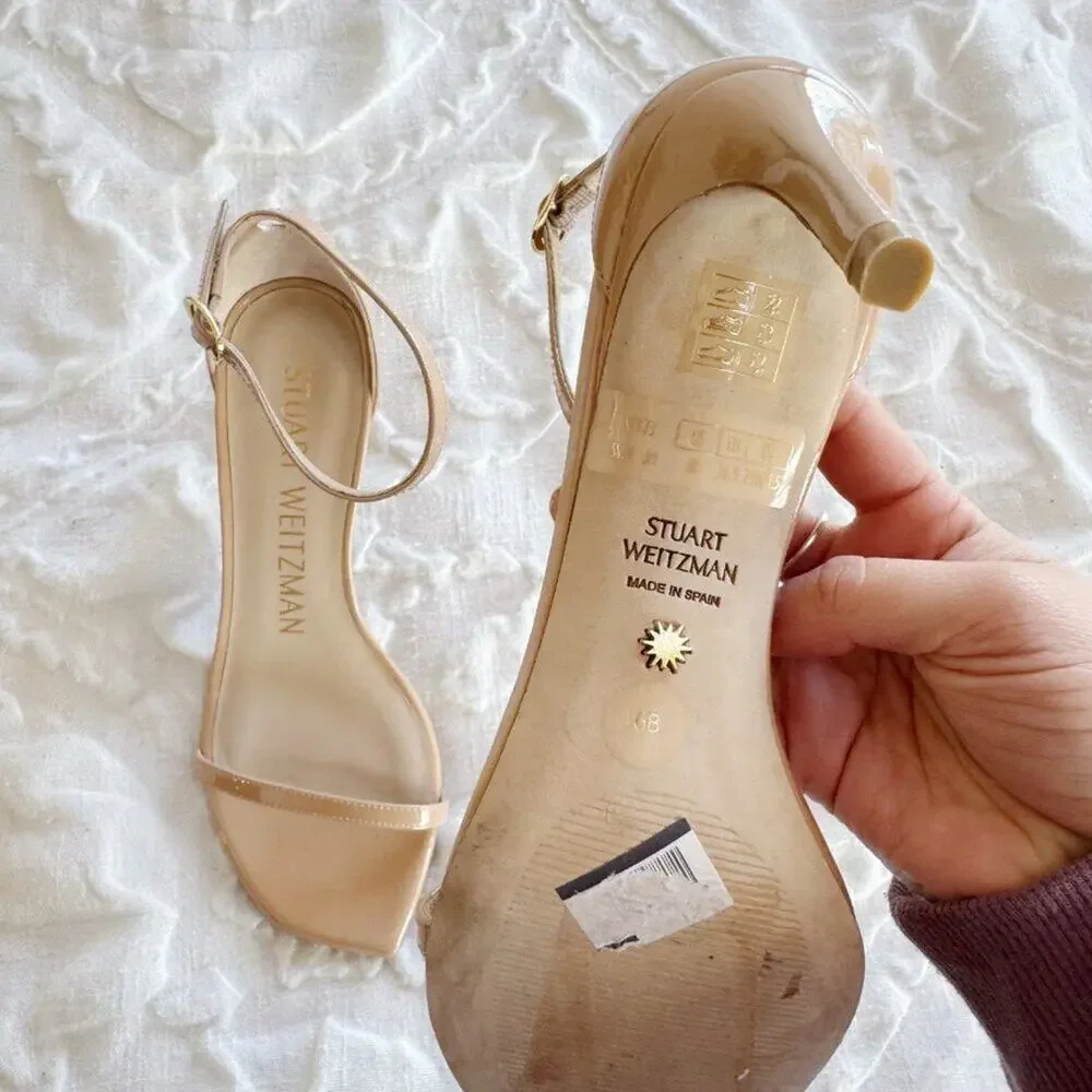 Stuart Weitzman Nudistcurve 75 High Heel Sandals Size 6